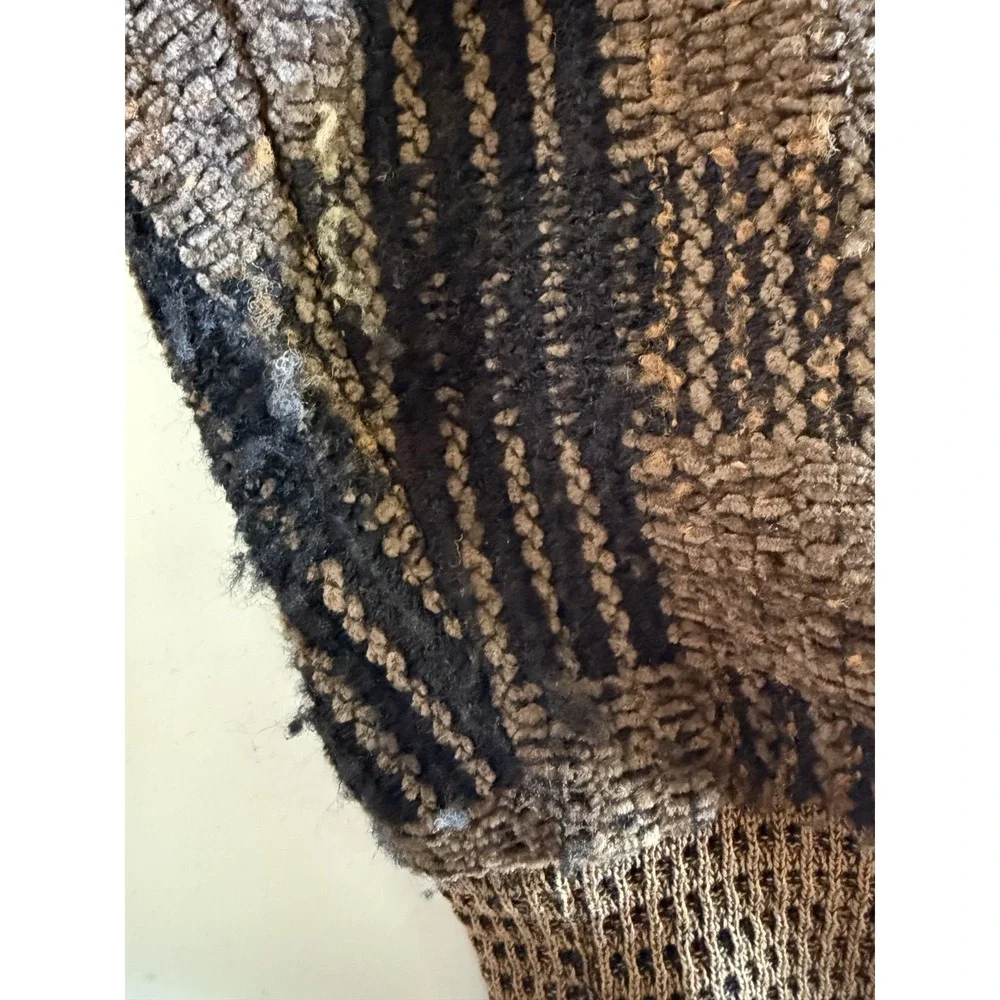 VTG Luigi Basile Tomas Bomber Jacket Men L Made in Italy Knit Style Brown